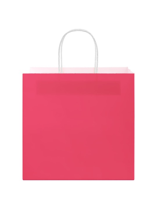 Paperikassit 50 kpl kahvoilla pinkki 26x17x25 cm
