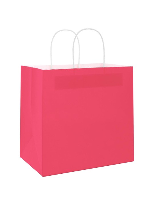 Paperikassit 50 kpl kahvoilla pinkki 26x17x25 cm