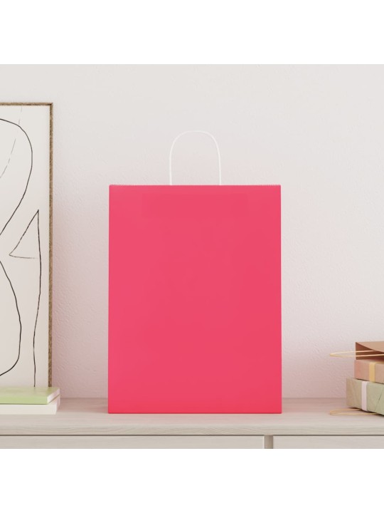 Paperikassit 50 kpl kahvoilla pinkki 32x12x42 cm