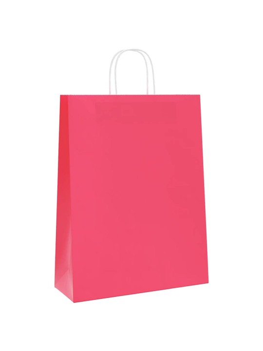 Paperikassit 50 kpl kahvoilla pinkki 32x12x42 cm