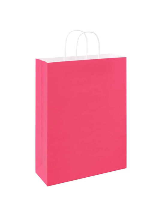 Paperikassit 50 kpl kahvoilla pinkki 32x12x42 cm