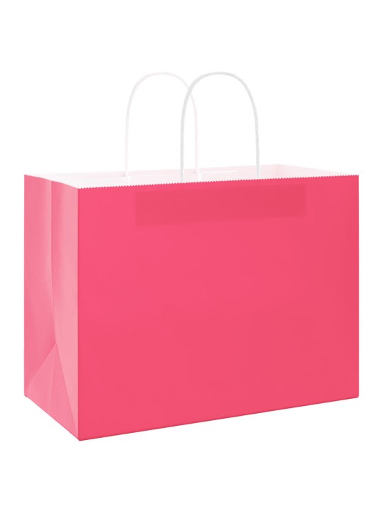 Paperikassit 50 kpl kahvoilla pinkki 32x17x25 cm