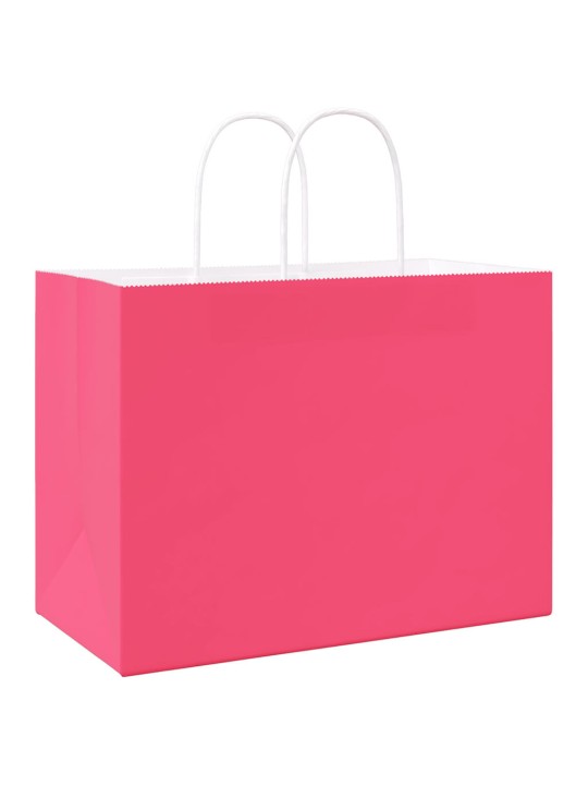 Paperikassit 50 kpl kahvoilla pinkki 32x17x25 cm