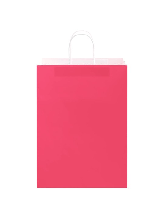 Paperikassit 50 kpl kahvoilla pinkki 32x17x44 cm