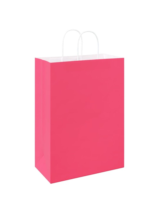 Paperikassit 50 kpl kahvoilla pinkki 32x17x44 cm