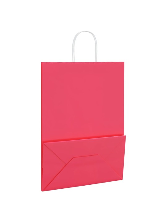 Paperikassit 50 kpl kahvoilla pinkki 32x17x44 cm