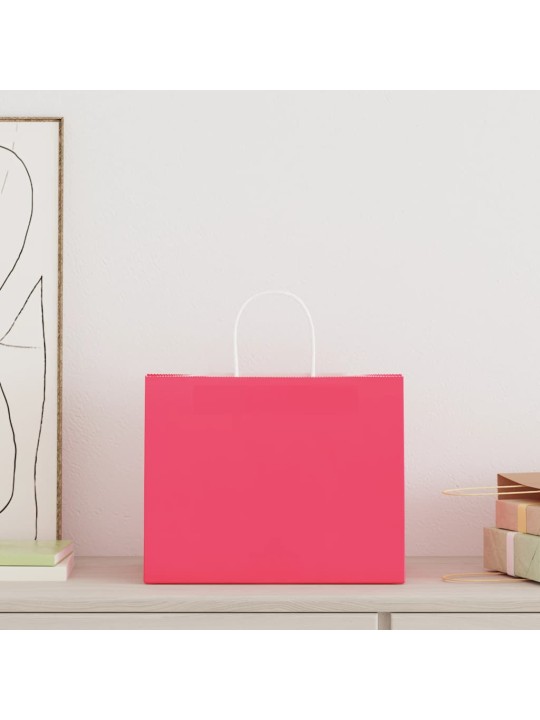 Paperikassit 50 kpl kahvoilla pinkki 32x22x24 cm