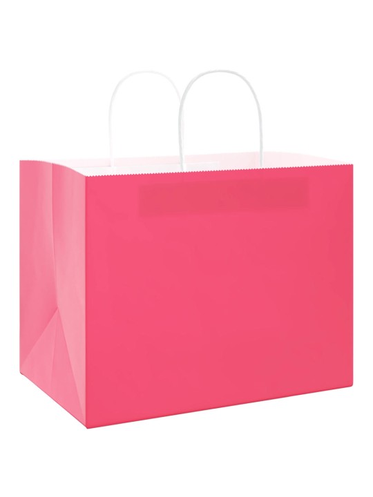 Paperikassit 50 kpl kahvoilla pinkki 32x22x24 cm