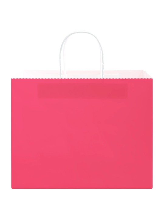Paperikassit 50 kpl kahvoilla pinkki 32x22x24 cm