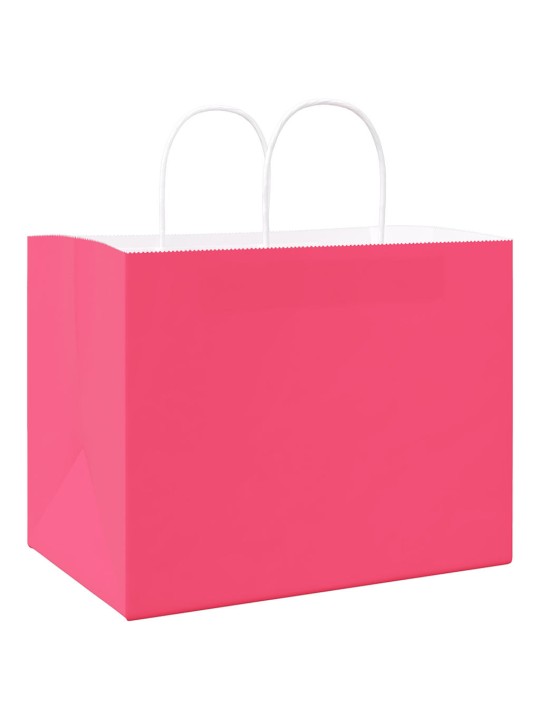 Paperikassit 50 kpl kahvoilla pinkki 32x22x24 cm