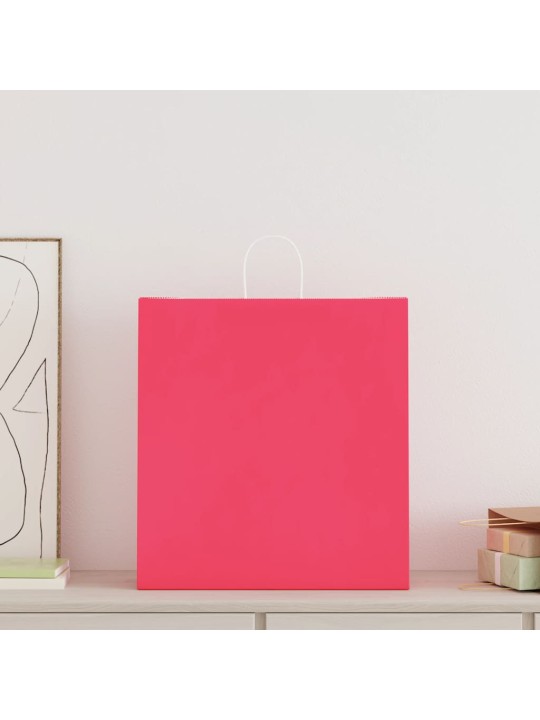 Paperikassit 50 kpl kahvoilla pinkki 45x17x48 cm