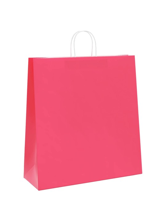 Paperikassit 50 kpl kahvoilla pinkki 45x17x48 cm