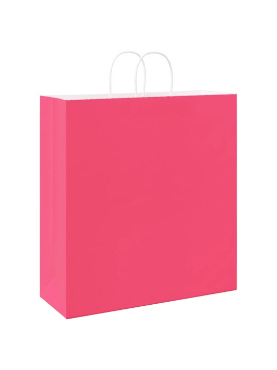 Paperikassit 50 kpl kahvoilla pinkki 45x17x48 cm