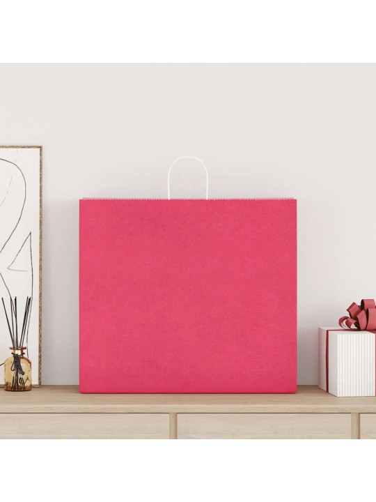 Paperikassit 50 kpl kahvoilla pinkki 54x15x49 cm