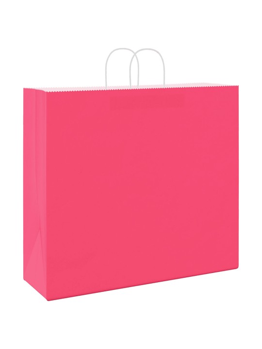 Paperikassit 50 kpl kahvoilla pinkki 54x15x49 cm