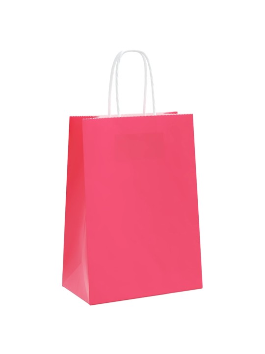 Paperikassit 250 kpl kahvoilla pinkki 15x8x21 cm