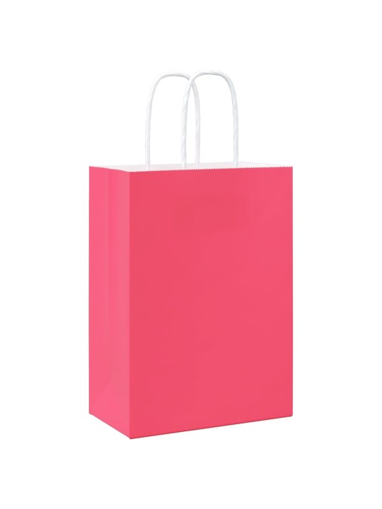 Paperikassit 250 kpl kahvoilla pinkki 15x8x21 cm
