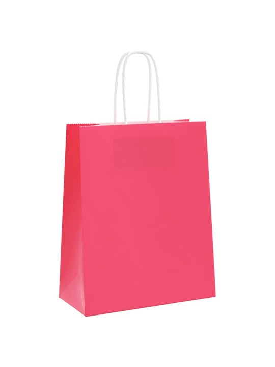 Paperikassit 250 kpl kahvoilla pinkki 18x8x22 cm