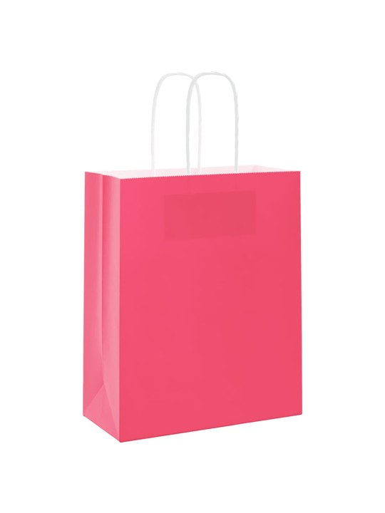 Paperikassit 250 kpl kahvoilla pinkki 18x8x22 cm