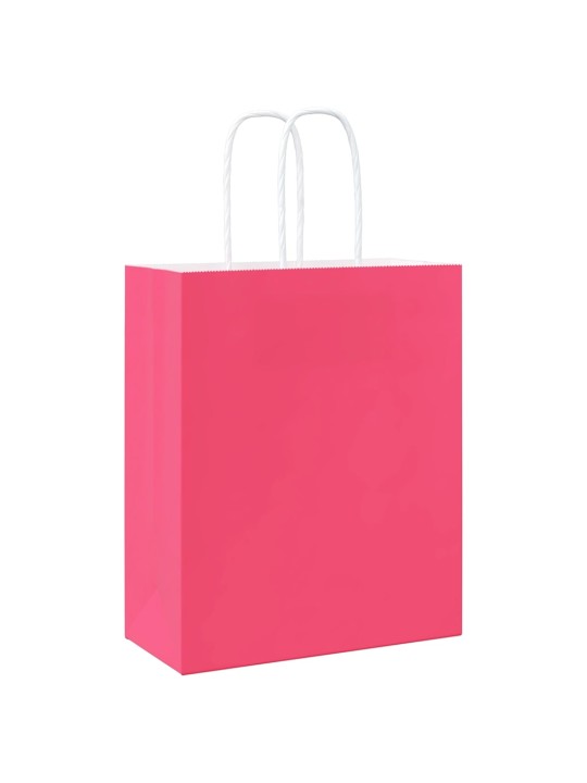 Paperikassit 250 kpl kahvoilla pinkki 18x8x22 cm