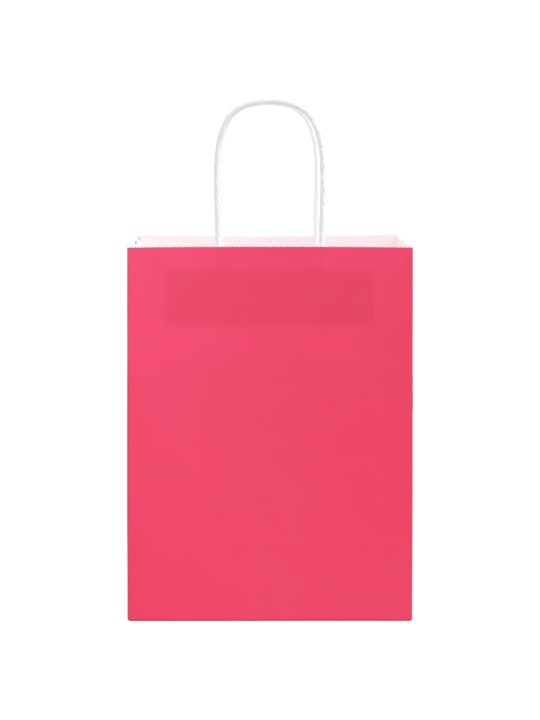 Paperikassit 250 kpl kahvoilla pinkki 21x11x28 cm