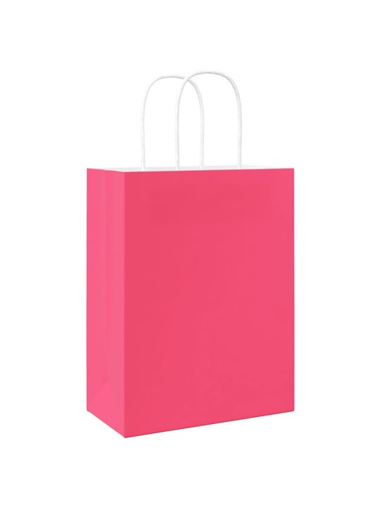 Paperikassit 250 kpl kahvoilla pinkki 21x11x28 cm