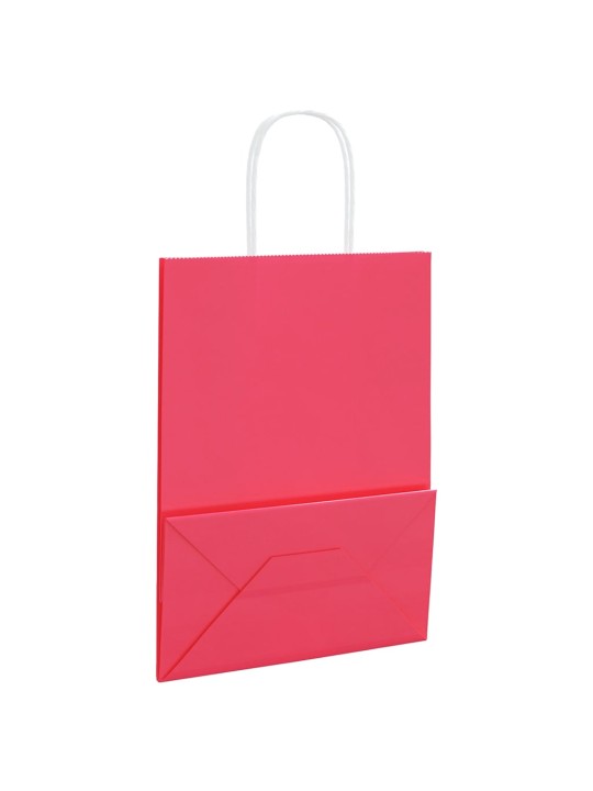 Paperikassit 250 kpl kahvoilla pinkki 21x11x28 cm