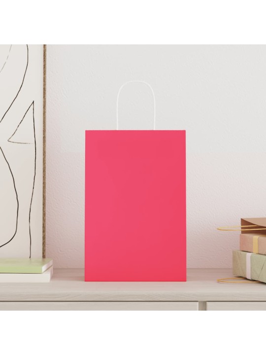 Paperikassit 250 kpl kahvoilla pinkki 21x11x31 cm