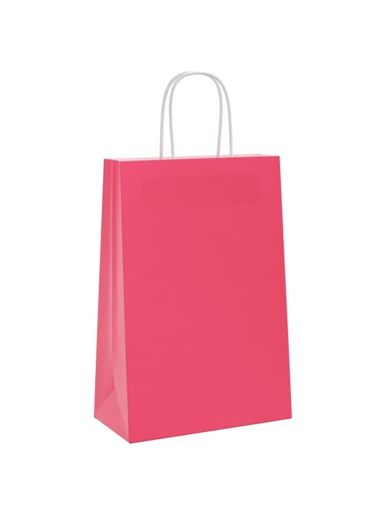 Paperikassit 250 kpl kahvoilla pinkki 21x11x31 cm