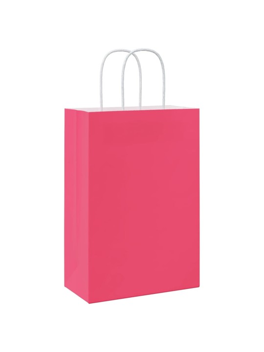 Paperikassit 250 kpl kahvoilla pinkki 21x11x31 cm