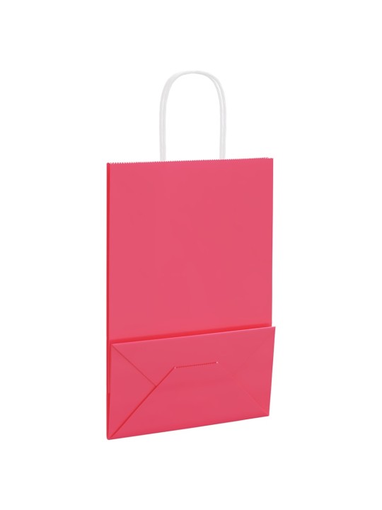 Paperikassit 250 kpl kahvoilla pinkki 21x11x31 cm