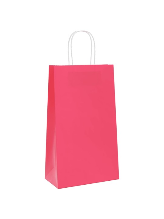 Paperikassit 250 kpl kahvoilla pinkki 21x11x36 cm