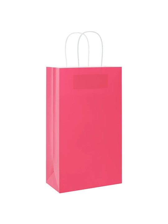 Paperikassit 250 kpl kahvoilla pinkki 21x11x36 cm