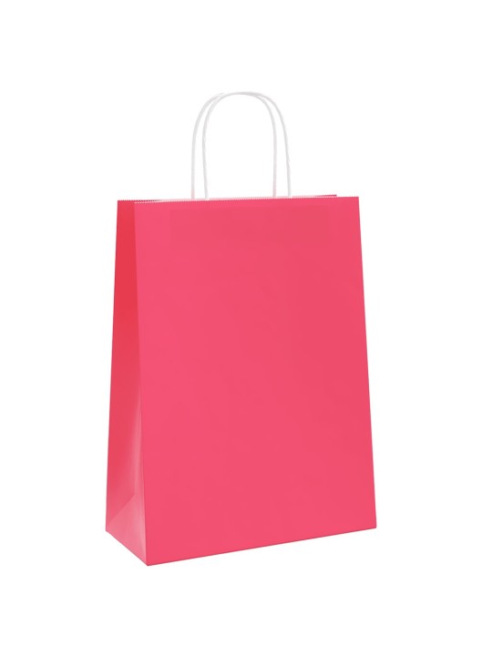 Paperikassit 250 kpl kahvoilla pinkki 26x12x35 cm