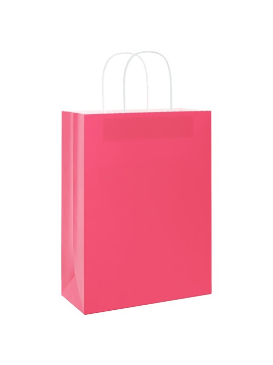 Paperikassit 250 kpl kahvoilla pinkki 26x12x35 cm