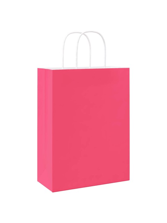 Paperikassit 250 kpl kahvoilla pinkki 26x12x35 cm