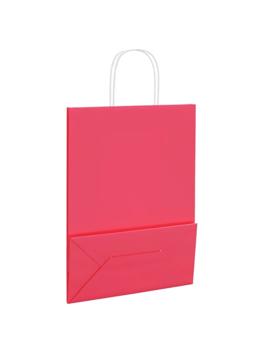 Paperikassit 250 kpl kahvoilla pinkki 26x12x35 cm