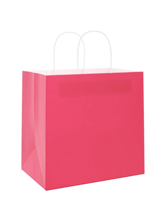 Paperikassit 250 kpl kahvoilla pinkki 26x17x25 cm