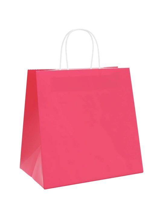 Paperikassit 250 kpl kahvoilla pinkki 26x17x25 cm