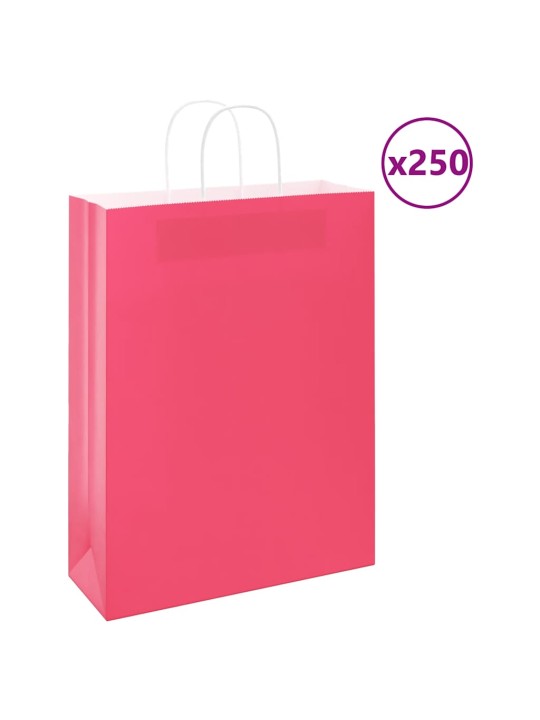 Paperikassit 250 kpl kahvoilla pinkki 32x12x42 cm