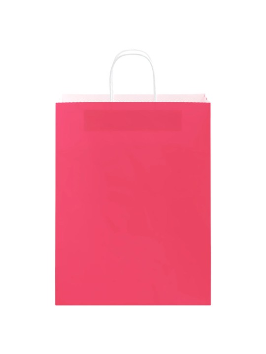 Paperikassit 250 kpl kahvoilla pinkki 32x12x42 cm