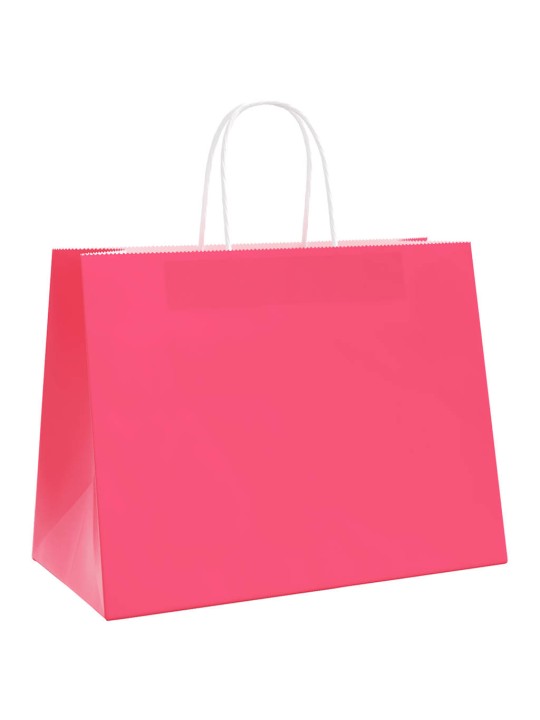 Paperikassit 250 kpl kahvoilla pinkki 32x17x25 cm
