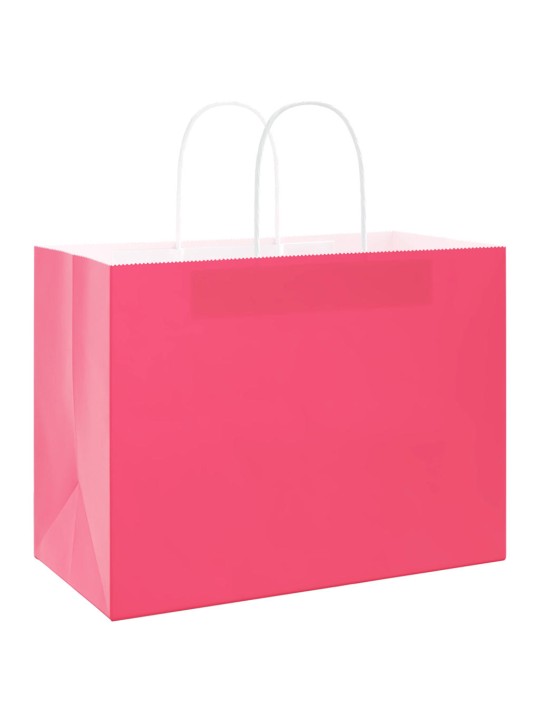 Paperikassit 250 kpl kahvoilla pinkki 32x17x25 cm