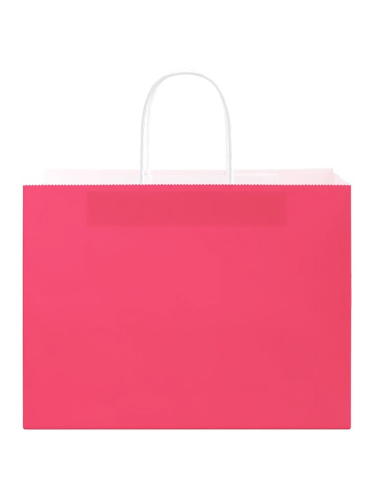 Paperikassit 250 kpl kahvoilla pinkki 32x17x25 cm
