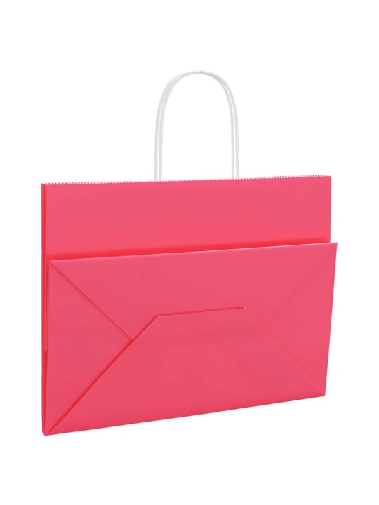 Paperikassit 250 kpl kahvoilla pinkki 32x17x25 cm
