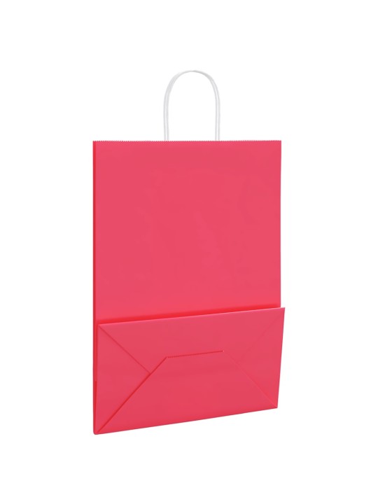 Paperikassit 250 kpl kahvoilla pinkki 32x17x44 cm