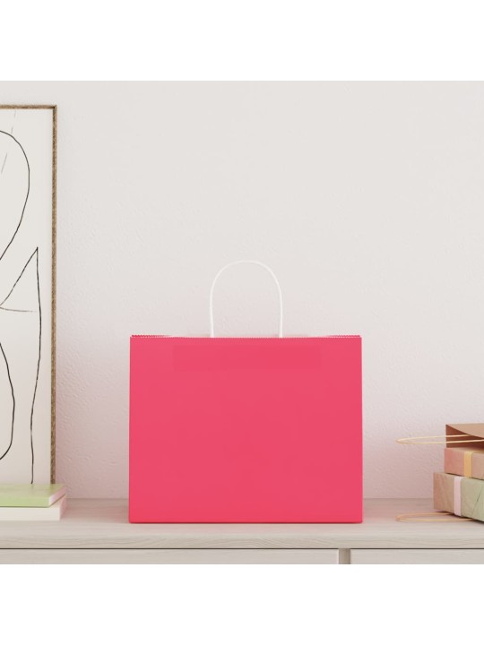 Paperikassit 250 kpl kahvoilla pinkki 32x22x24 cm