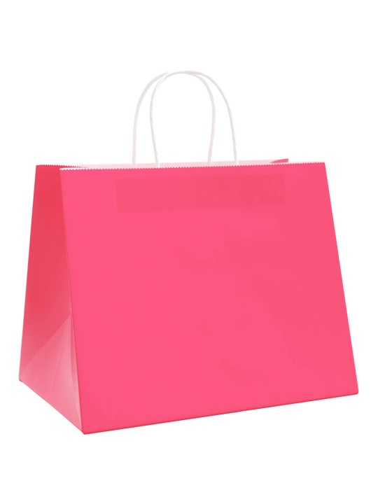 Paperikassit 250 kpl kahvoilla pinkki 32x22x24 cm