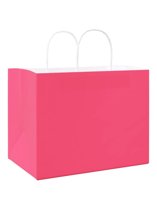 Paperikassit 250 kpl kahvoilla pinkki 32x22x24 cm
