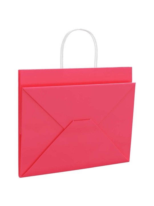 Paperikassit 250 kpl kahvoilla pinkki 32x22x24 cm